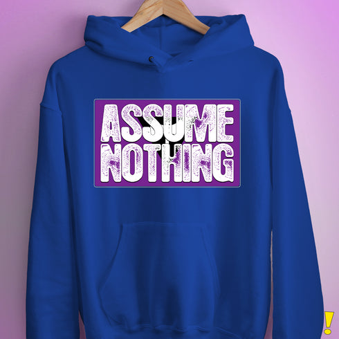 Assume Nothing Lesbian Labrys Pride Flag Hoodie - Royal Blue